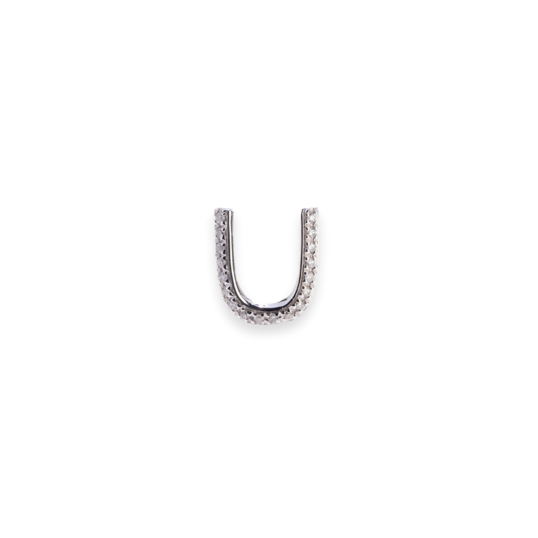 Letter U Stud 0.1ct Diamond Earrings