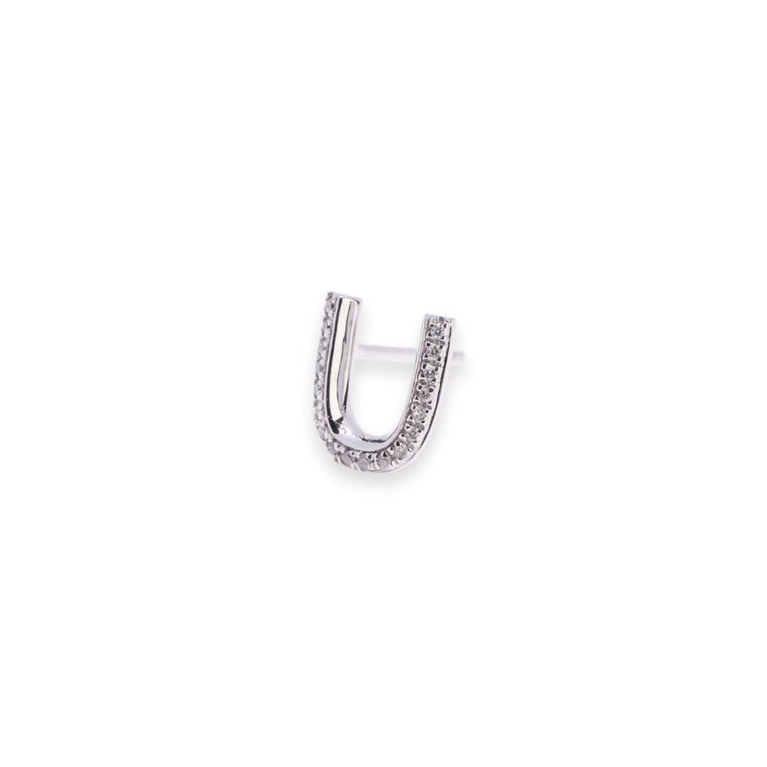 Letter U Stud 0.1ct Diamond Earrings