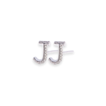 Load image into Gallery viewer, Letter J Stud 0.06ct Diamond Earrings
