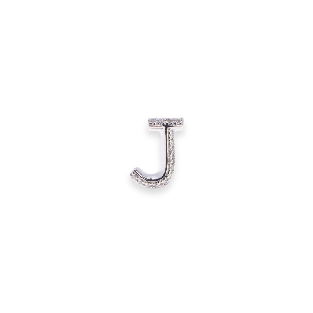 Letter J Stud 0.06ct Diamond Earrings