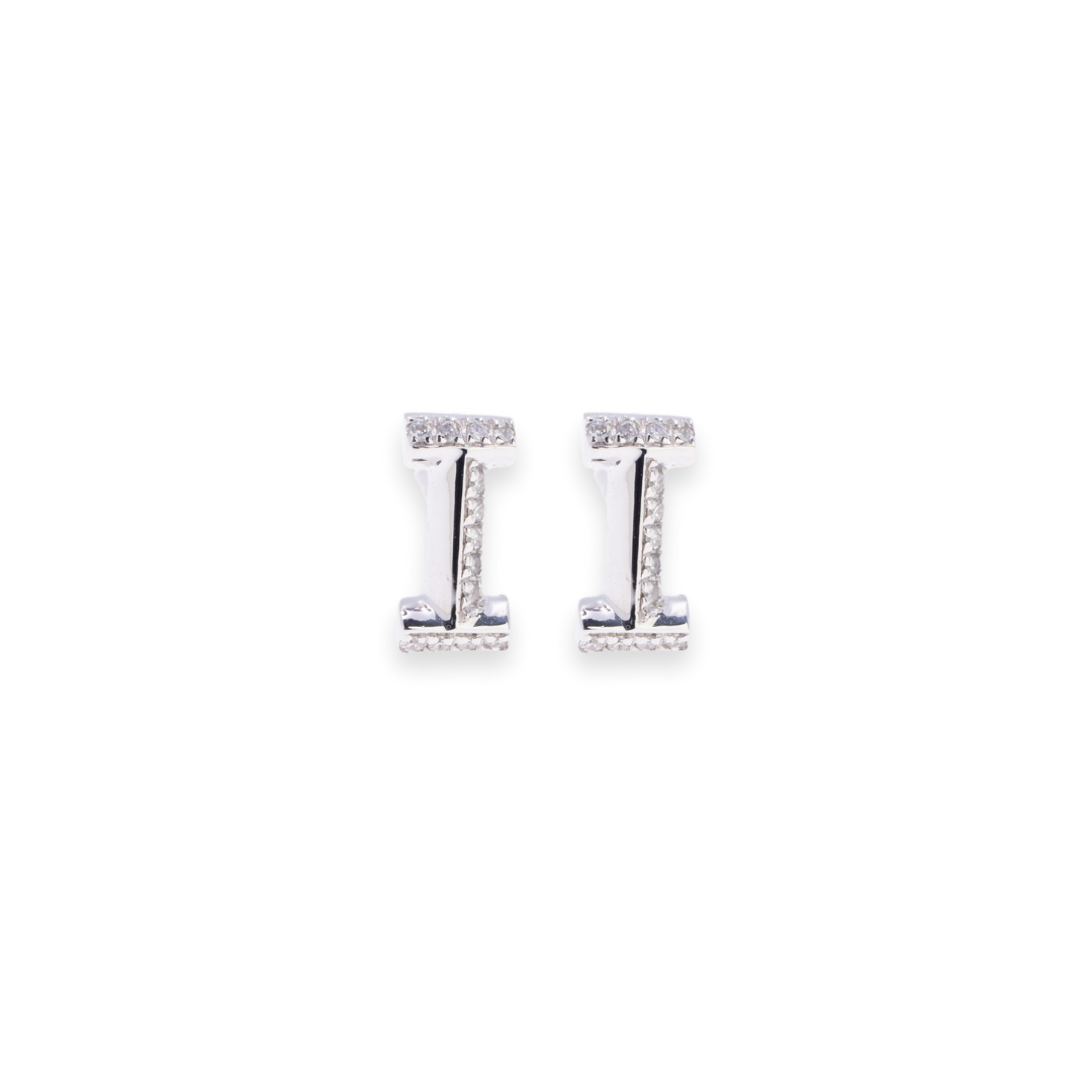 Letter I Stud 0.06ct Diamond Earrings