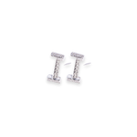 Load image into Gallery viewer, Letter I Stud 0.06ct Diamond Earrings
