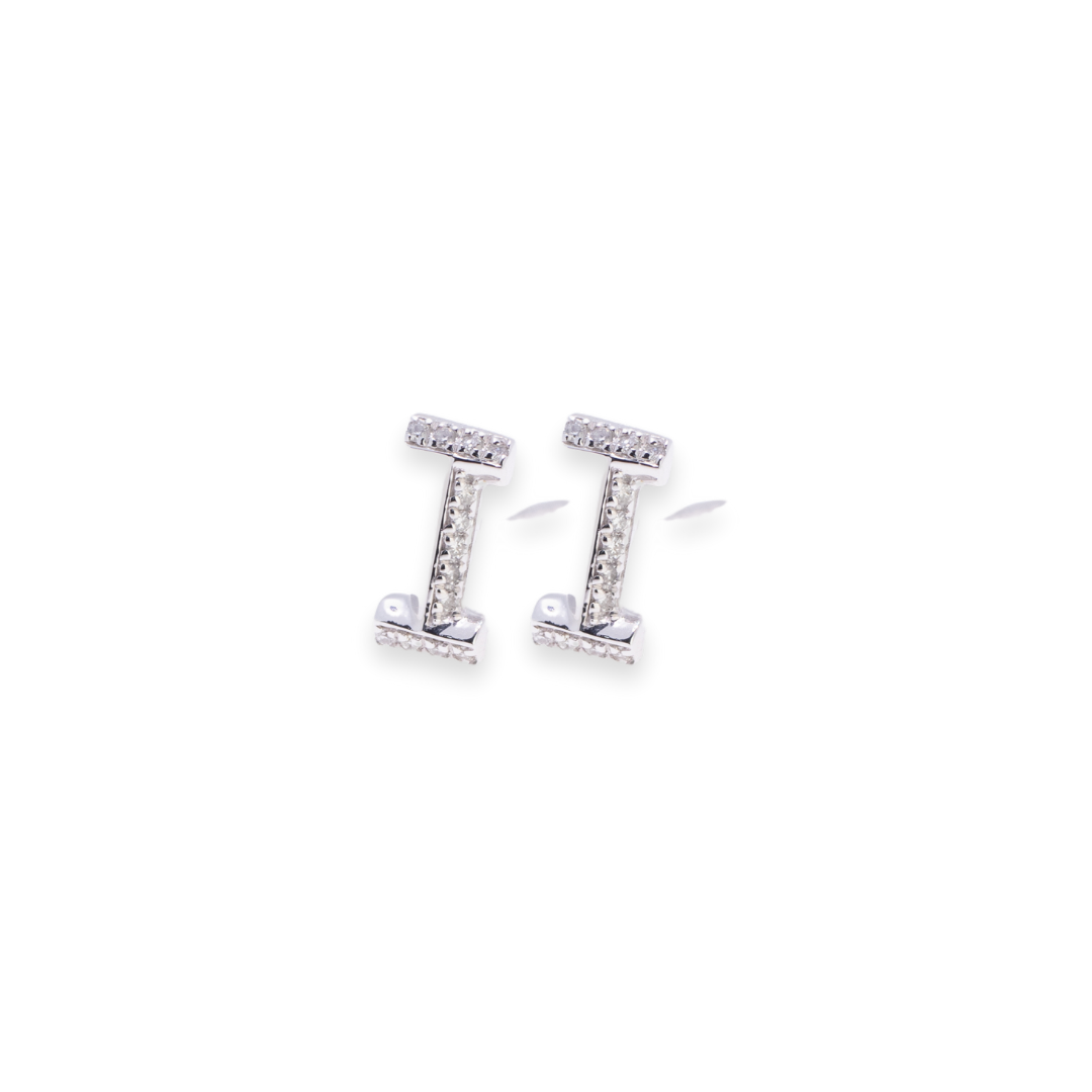 Letter I Stud 0.06ct Diamond Earrings