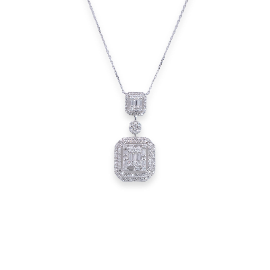 Cushion Halo Drop 0.65ct Diamond Necklace