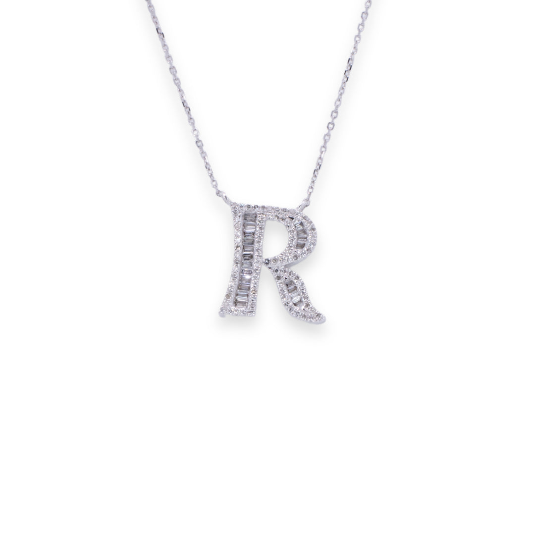 Letter R 0.5ct Diamond Necklace