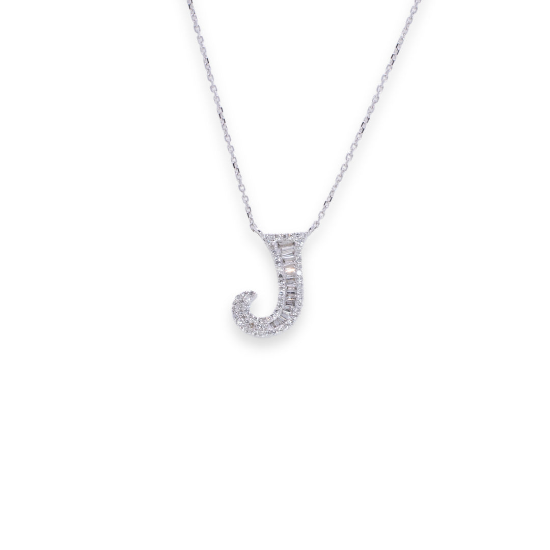 Letter J 0.3ct Diamond Necklace