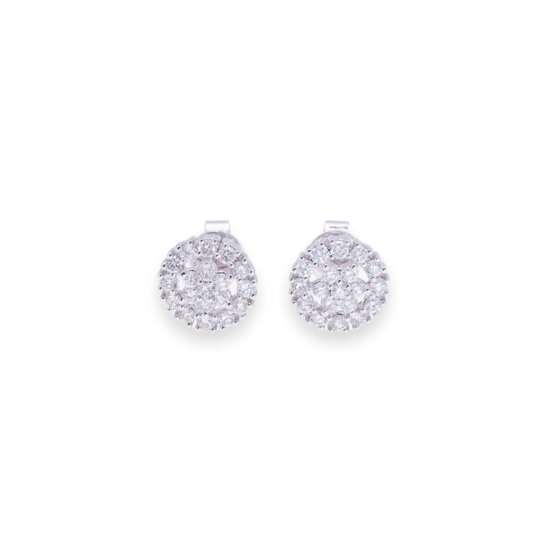 Statement Stud Round 1.078ct Diamond Earrings