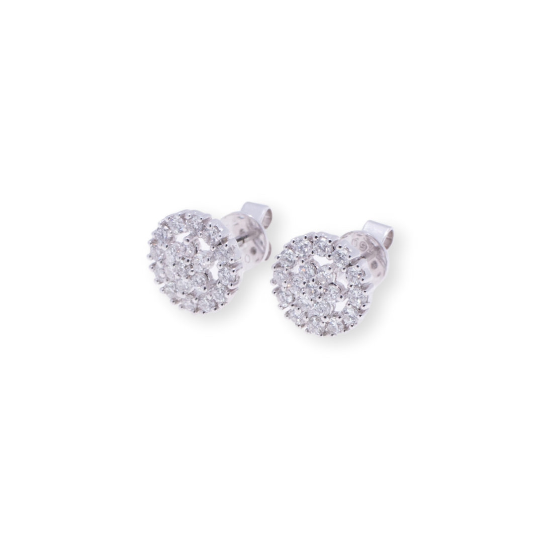 Statement Stud Round 1.078ct Diamond Earrings