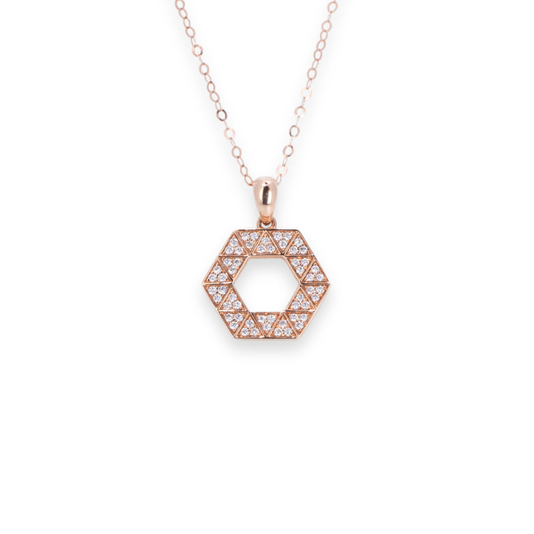 Open Hexagon Round 0.27ct Diamond Necklace