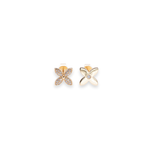 Load image into Gallery viewer, Clover Stud Round 0.12ct Diamond Earrings
