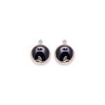 Load image into Gallery viewer, Round &amp; Leaf Round 4.860ct Agate &amp; 0.100ct Diamond Earrings

