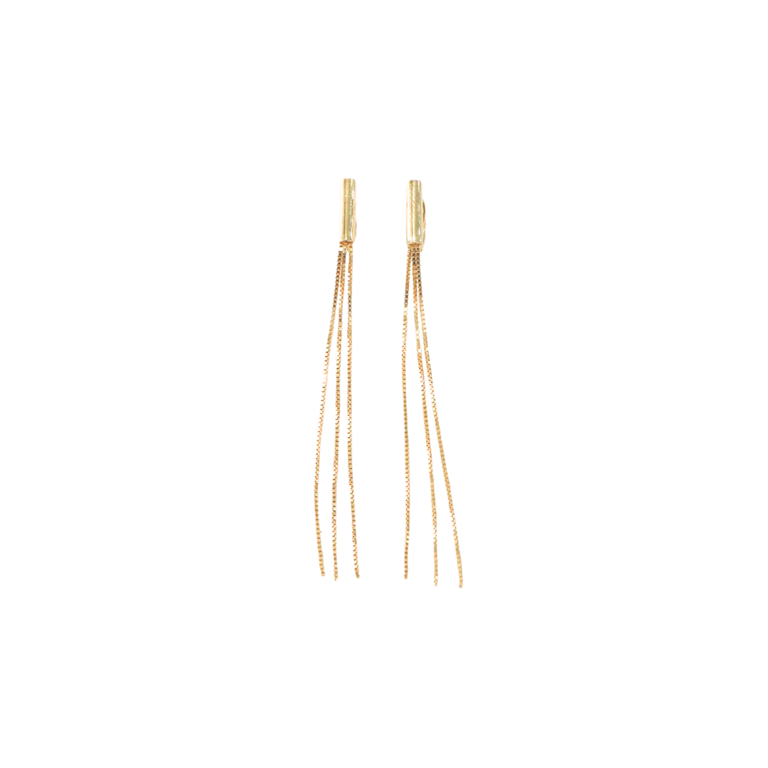 14K Yellow Gold Statement Drop Earrings