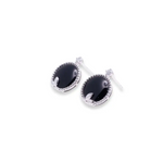 Load image into Gallery viewer, Round &amp; Leaf Round 4.860ct Agate &amp; 0.100ct Diamond Earrings
