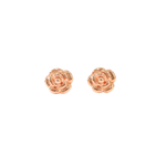Load image into Gallery viewer, 18K Rose Gold Dainty Rose Earrings