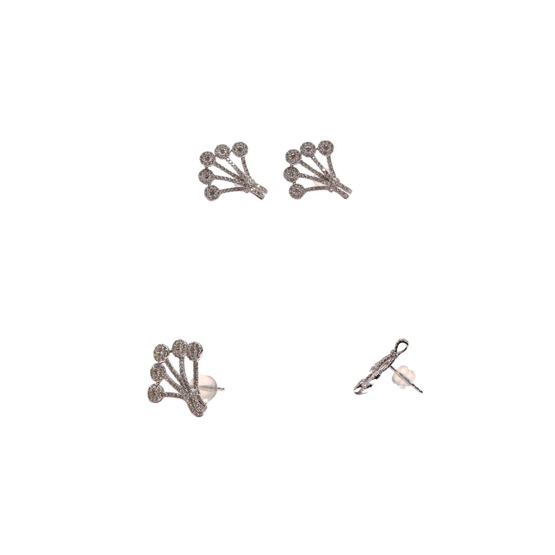 18K White Gold Cascading Round 0.965ct Diamond Earrings