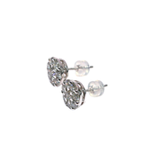 18K White Gold Round Statement Illusion Round 1.5ct Diamond Earrings