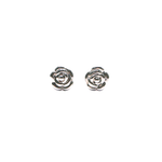 Load image into Gallery viewer, 18K White Gold Dainty Rose Earrings
