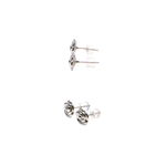 Load image into Gallery viewer, 18K White Gold Dainty Rose Earrings