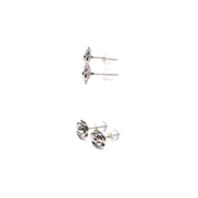 18K White Gold Dainty Rose Earrings