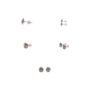 18K White Gold Dainty Rose Earrings