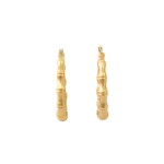 Load image into Gallery viewer, 18K Yellow Gold Chunky - Bamboo Hoops Earrings