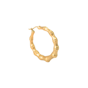 18K Yellow Gold Chunky - Bamboo Hoops Earrings