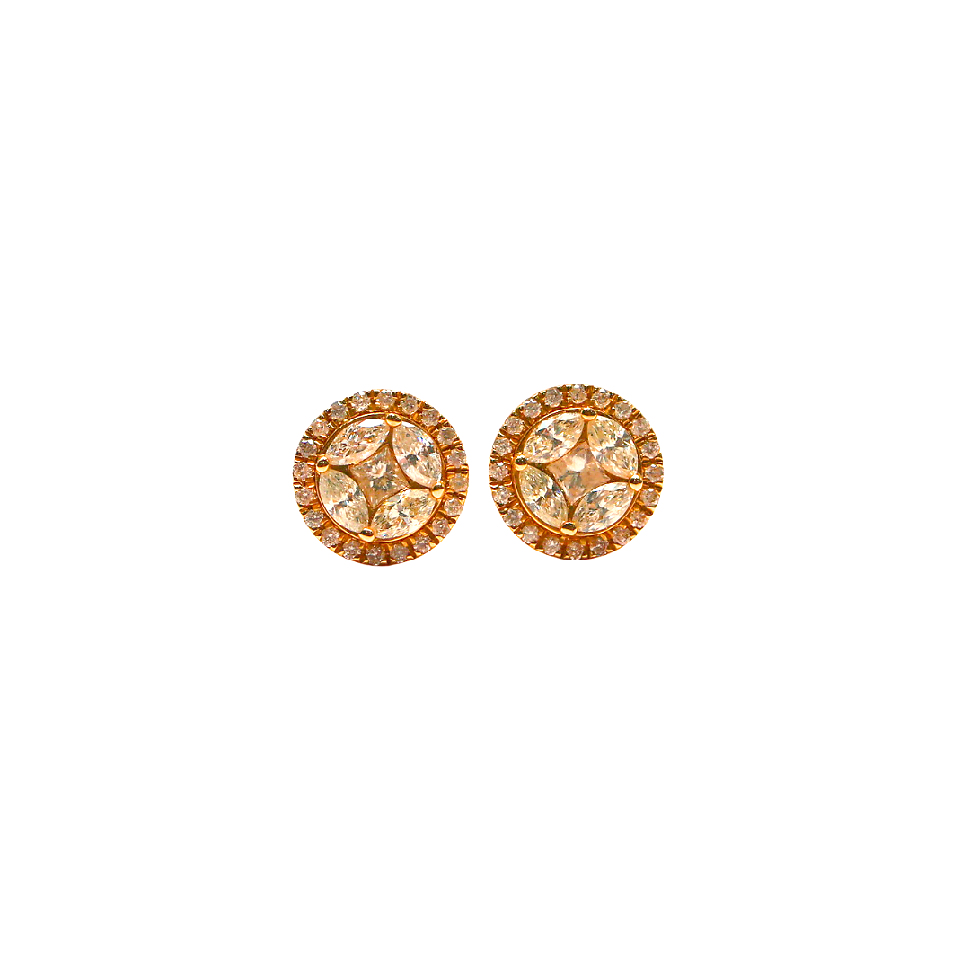 1st Gen Illusion Stud 1.32ct Diamond Earrings