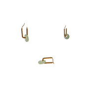 18K Yellow Gold Twisted Hoops Jade Earrings