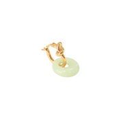18K Yellow Gold Forget-Me-Knot Hoops w/ Jade Jade Earrings