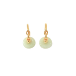 Load image into Gallery viewer, 18K Yellow Gold Chain Hoops w/ Jade Earrings