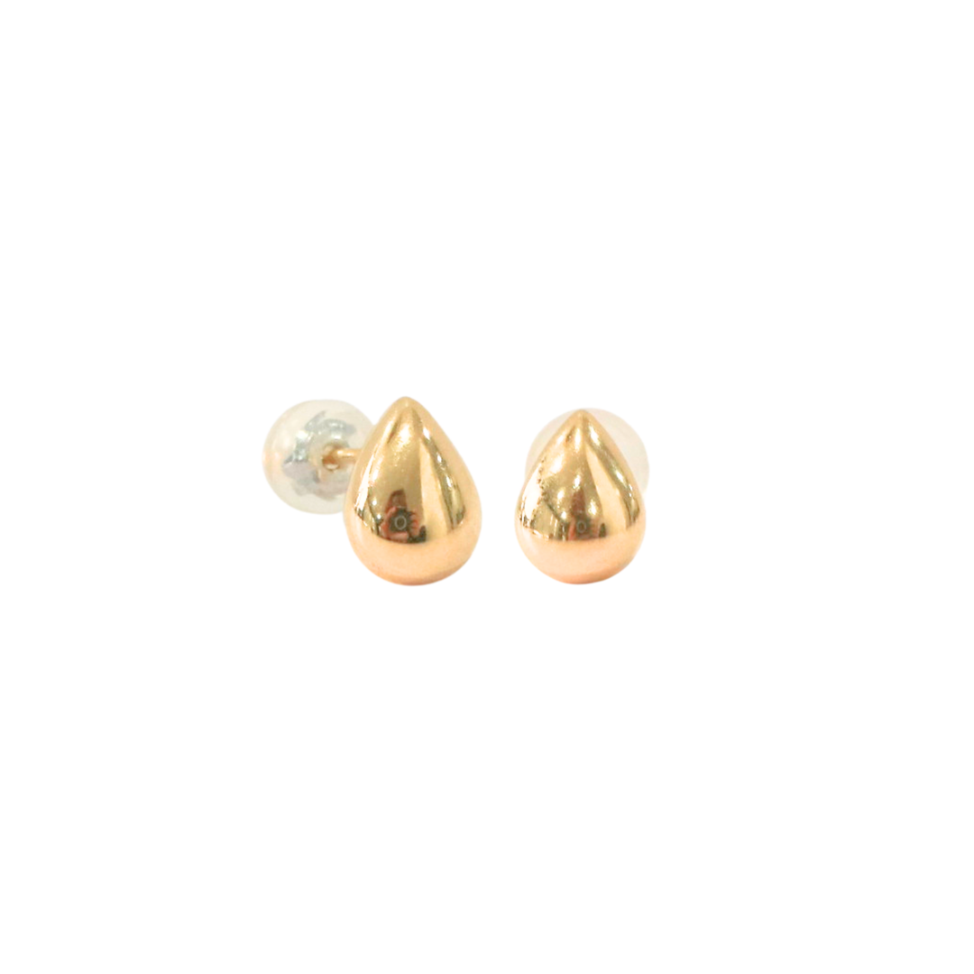 18K Yellow Gold Happy Tears Stud Earrings
