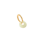 Load image into Gallery viewer, 18K Yellow Gold Twisted Round Hoops w/ Jade Earrings