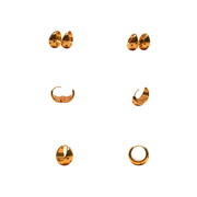 18K Yellow Gold Chunky Hoops 2-Sided Round 0.18ct Multicolored Sapphire Earrings