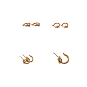 18K Yellow Gold Forget-Me-Knot Hoops Earrings