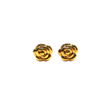 Load image into Gallery viewer, 18K Yellow Gold Dainty Rose Earrings