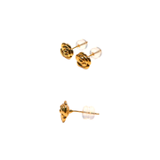 18K Yellow Gold Dainty Rose Earrings