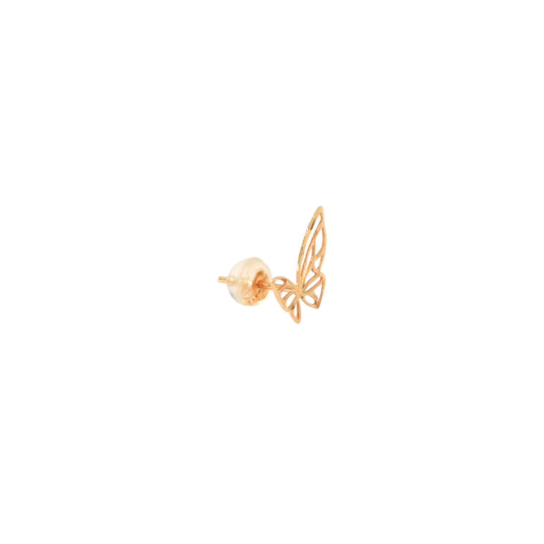 18K Yellow Gold Butterfly Stud Earrings