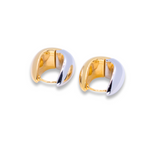 Load image into Gallery viewer, 2-Tone 2-in-1 Chunky Hoops Earrings
