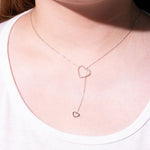 Load image into Gallery viewer, Double Heart Drop Round 0.26ct Diamond Necklace
