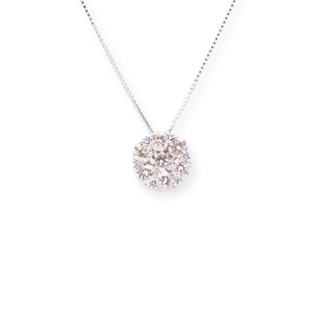 Illusion Setting Round 0.6ct Diamond Necklace