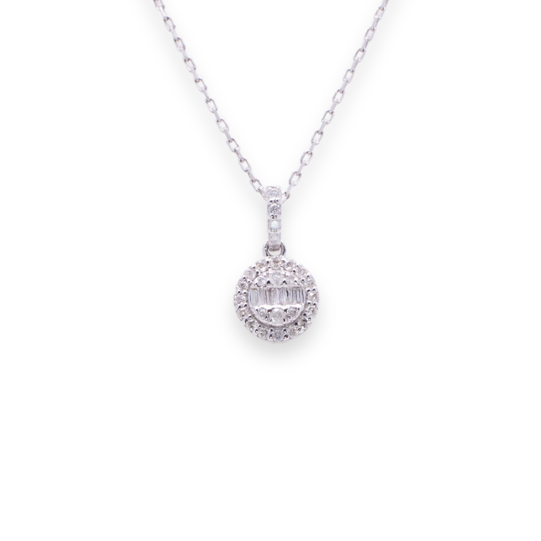 Round Stud 0.2ct Diamond Necklace