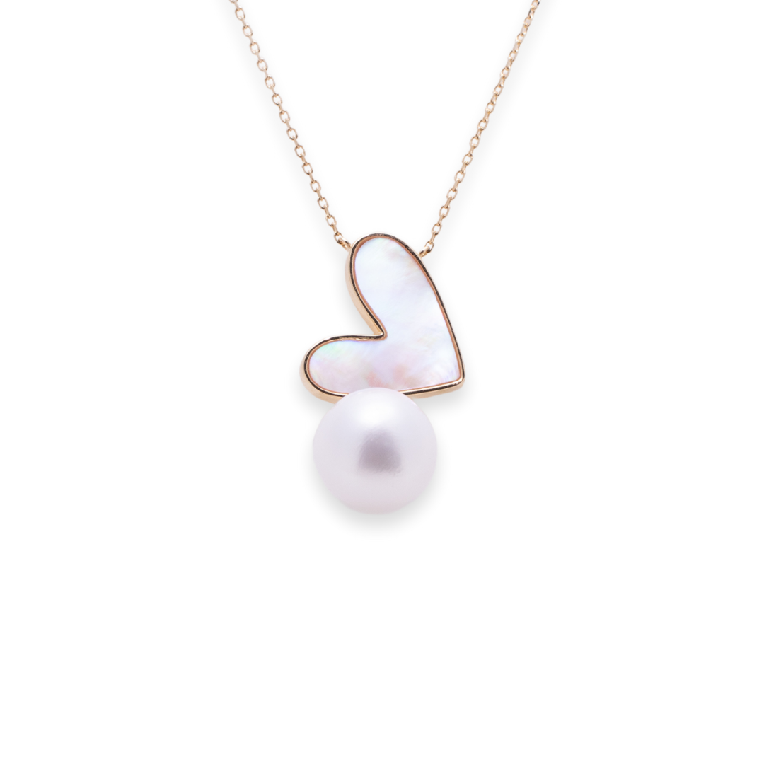 Heart & Pearl MOP Necklace