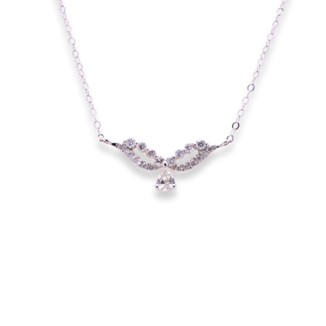 Pear & Round 0.4ct Diamond Necklace