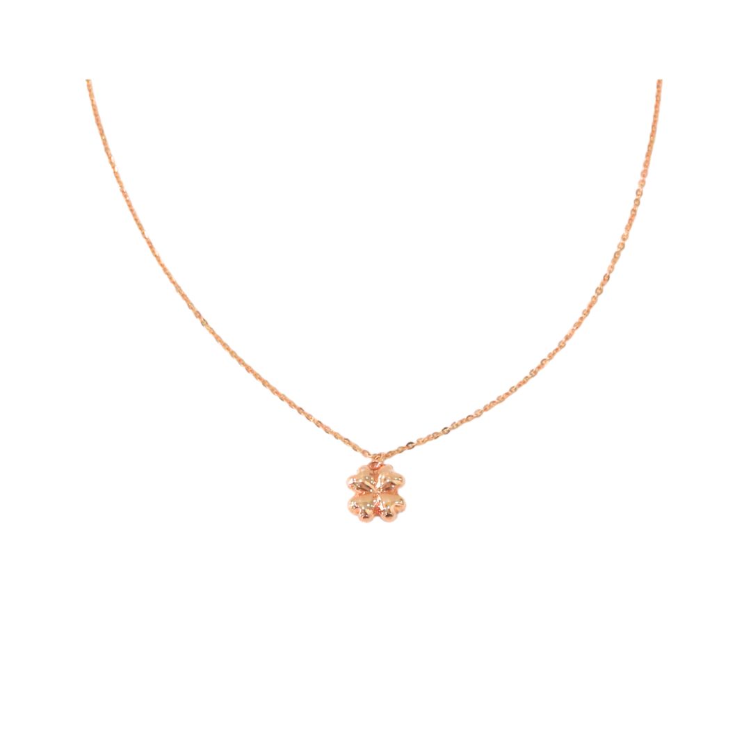 14K Rose Gold 4 Leaf Clover Necklace