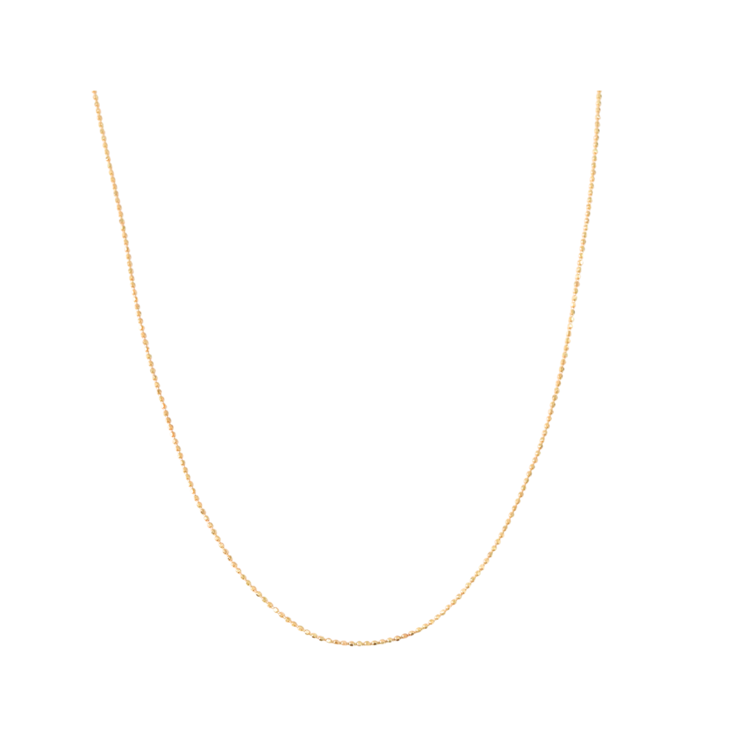 14K Yellow Gold Bead Chain Necklace