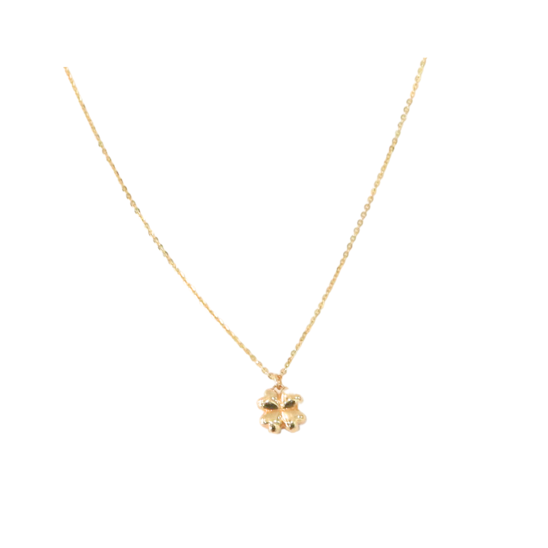 14K Yellow Gold 4 Leaf Clover Necklace