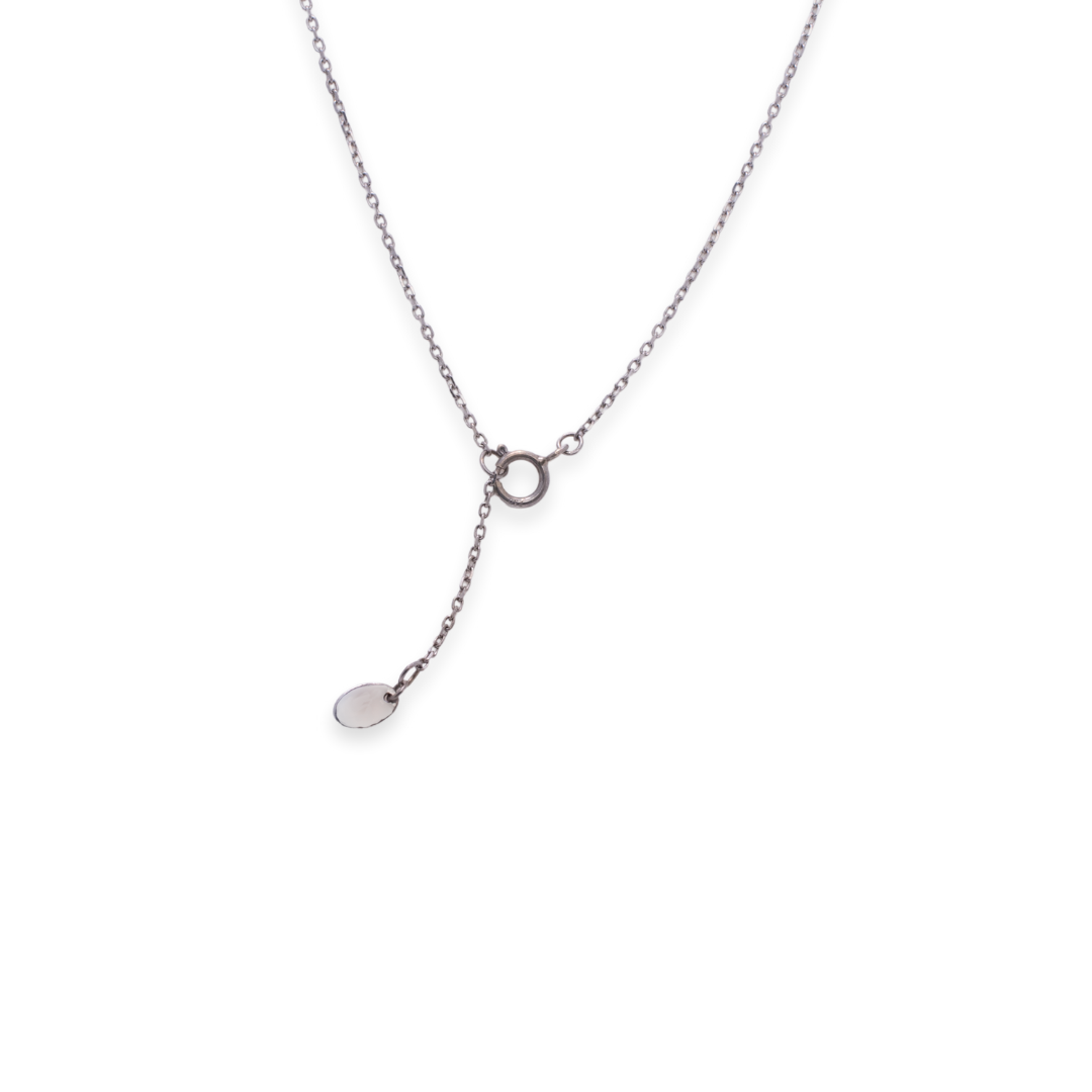 Half Tennis Drop Round 2ct Diamond Necklace