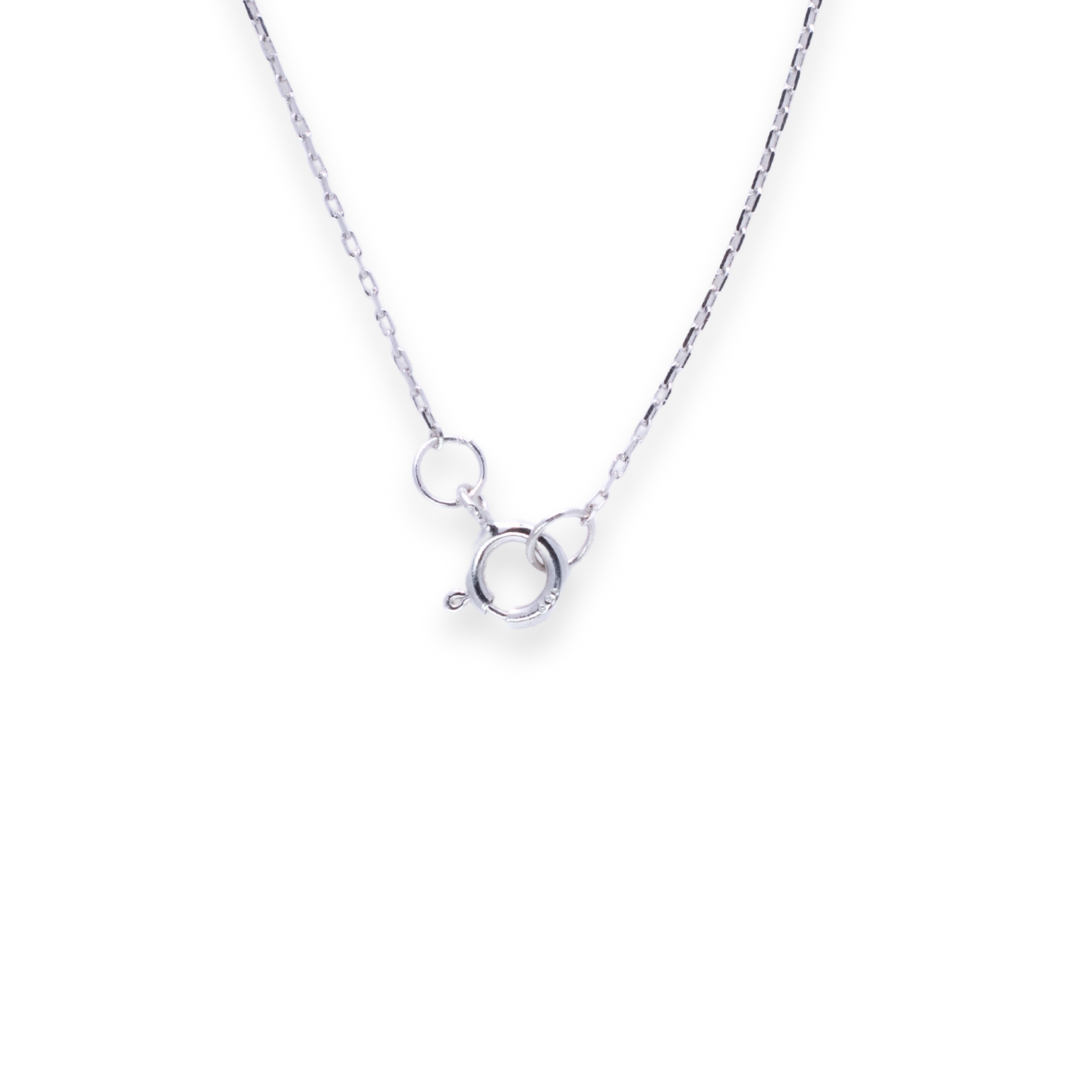 Letter M Round 0.06ct Diamond Necklace