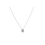Load image into Gallery viewer, 18K White Gold Emerald Pie Cut 0.275ct Diamond Necklace
