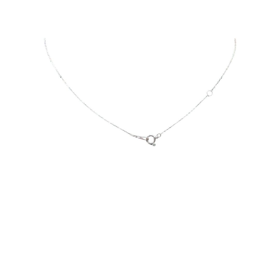 18K White Gold Smiley Round 0.1ct Diamond Necklace
